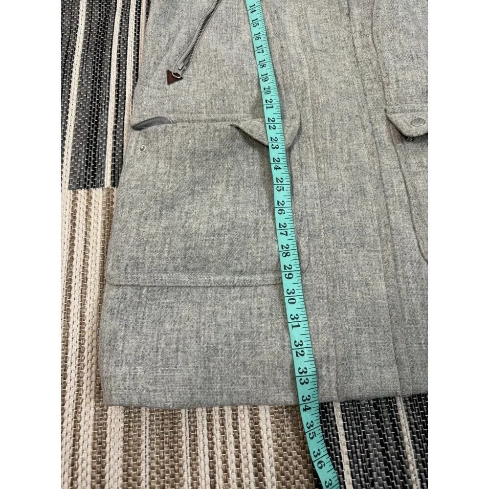 J. Crew Womens‎ Italian Wool Hooded Long Sleeve Full Zip Grey Chateau Parka 16 T